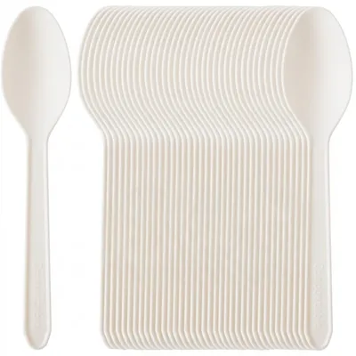 Wiederverwendbare Teelöffel, 200 Stück, 13 cm, weiß, stabil