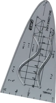 Produktbild von herlitz Einheitsparabel, transparent, Kunststoff, mit Sinus Kosinus Kurven, Maße 122 x 70 mm
