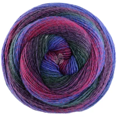 A ball of yarn with a color gradient.