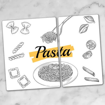 Produktbild von Glas-Herdabdeckplatten Glaskeramikkochfeld-Abdeckung Spritzschutz Schneidebrett Zweiteilige Glas 70x52 cm Pasta