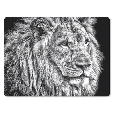 Produktbild von MuchoWow® Mauspad Mousepad Porträt - Löwe - Schwarz - Weiß 40x30 cm - Mousepads - Maus Mat - Pad - Mausunterlage - Anti Rutsch