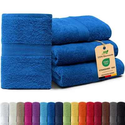 Produktbild von 4er-Set ARIZONA Handtuch-Serie von AR Line – 100% Baumwolle, 500 g/m², 4er-Set Handtücher 50x100 cm, Royalblau