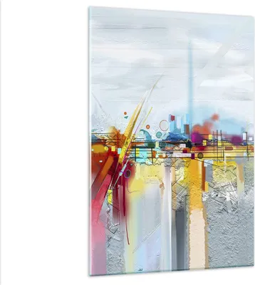 Produktbild von Bilder auf glas - Einteilig - Abstraktion modern - 80x120cm - Glasbilder - Wandbilder - Bilder - zum Aufhängen bereit - Wanddekoration aus Glas - Glas Bilder - Wandbild auf Glas - GPA80x120-4028