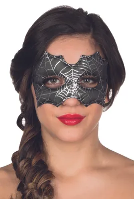 Produktbild von Schwarze Domino Spinnennetz Maske aus 100% Polyester, gepolstert, Einheitsgröße