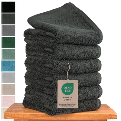 Produktbild von Hausfelder Gästehandtücher Set Premium Handtücher (Anthrazit, 6 Gästehandtücher 50x30cm)