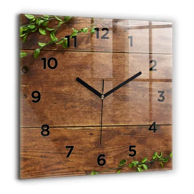 Produktbild von Wallfluent Große Wanduhr – Stilles Quarzuhrwerk - Uhr Dekoration Wohnzimmer Schlafzimmer Küche - Zifferblatt - schwarze Zeiger - 60 cm - Rustikales Holz
