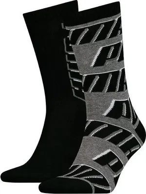 Produktbild von Socken Puma Sock All Over Logo 2p Schwarz Schwarz 43-46