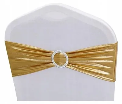 Produktbild von Bankettbänder, elastische Schleifen für Stühle, Gold