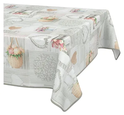 Produktbild von Abwaschbare Wachstischdecke im Landhausstil mit Lotuseffekt für den Garten, 240 x 140 cm (Rechteckig)
