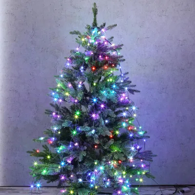 Produktbild von LED Baummantel Lichterkette - 10 Stränge - 180 bunte LED - H: 1,8m - 13 Funktionen - Fernbedienung