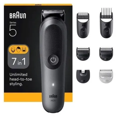 Immagine prodotto di BRAUN Serie 5 All-in-One Set 7-in-1 AIO5520 Regolabarba, Colore:Nero
