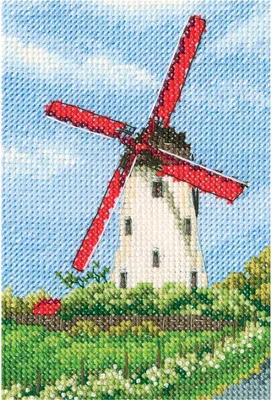 Produktbild von RTO Kreuzstich Set "Mühlen" C283, Zählmuster, 9x13,5 cm