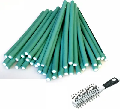 Produktbild von FP Papilotten - Flex-Wickler Set 36 Stck. 7/8 mm grün - incl. Kosmetiktasche + Doppeltunnel-Ventbürste - (Deutscher Fachhändler!)