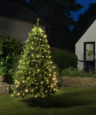 Produktbild von LED Lichternetz Trapez Kegel Warmweiß Netz Weihnachtsbaum Timer Auswahl 90-250cm 80 LED 90-130cm