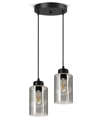 Imagen del producto de FKL DESIGN: Lámpara colgante para decoración del hogar, color , con dos bombillas E27, pantalla de vidrio, perteneciente a la serie N535 (DRH2)