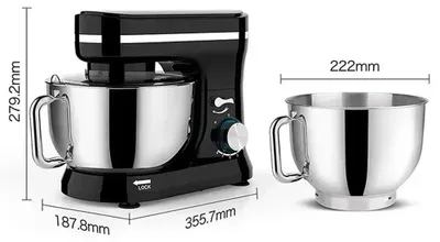 Immagine prodotto di Frullatore da cucina - Robot da cucina - Tritatutto - 1000W - 8 velocità - Ciotola in acciaio inossidabile da 4,5 litri