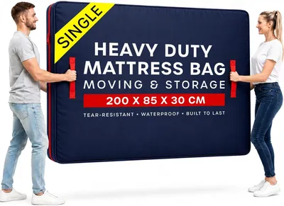 Image de Sacs de transport pour matelas individuels, avec 4 sangles - Housses de protection réutilisables et imperméables en polyester Oxford pour matelas