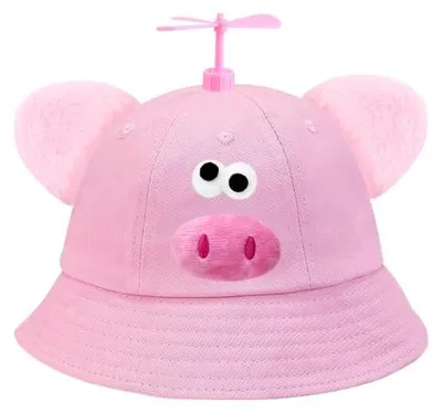 Propellerhut Schweinchen, lustiger Partyhut für Erwachsene, 58 cm