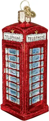 Productafbeelding van Old world christmas ornamenten - Steden - Plaatsen en oriëntatiepunten glas geblazen ornamenten - Engels Phonebooth