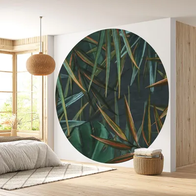 Produktbild von Runde Tapete / Kreis - Lumaléa - Botanisches Motiv - Standardpapier 170 g, abwaschbar - Durchmesser 130 cm