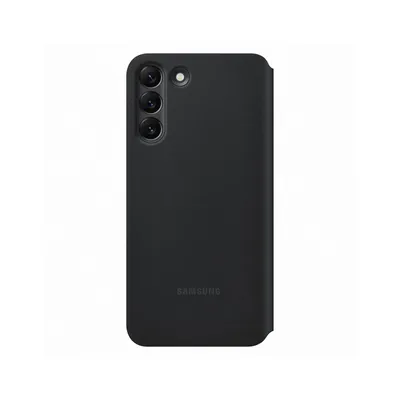 A black Samsung phone case is shown against a white background.