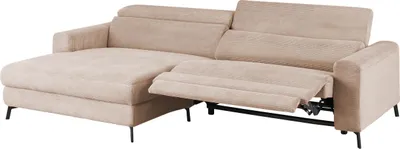 Produktbild von KAWOLA Sofa LAISKA Ecksofa Relaxfunktion teilmotorisch Cord taupe Longchair links