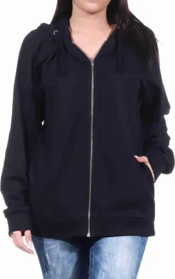 Produktbild von Uni Trainings-Jacke mit Kapuze für Hausanzug Oberteil;schwarz,M