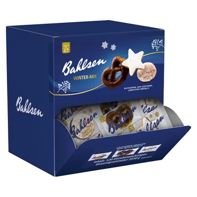 Produktbild von Bahlsen Winter-Mix Lebkuchen Zimtsterne Contessa ca. 120 Stk im Thekenspender, KI-generiertes Bild