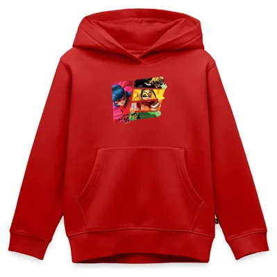 Produktbild von Spreadshirt Miraculous Superhelden Kinder Premium Hoodie, 158/164 (12 Jahre), Rot