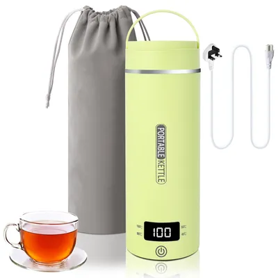 Reise-Wasserkocher 500 ml, 300 W, Edelstahl 316, grün
