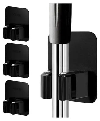 Produktbild von 4 Stück Wandhalterungen für Besen, Selbstklebende Gerätehalterung, Gartengerätehalter ohne Bohren, Wandorganizer für Küche, Zuhause, Badezimmer und Garage