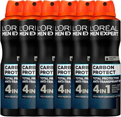 Produktbild von L’Oréal Paris Men Expert L'Oréal Paris Men Expert Carbon Protect 4in1 Deodorant Spray - Vorteilspackung 6 x 150 ml