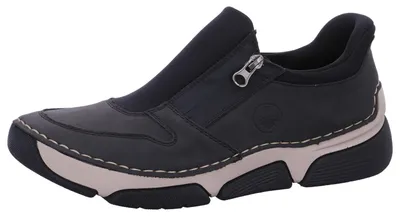 Produktbild von Rieker Damen Slipper mit Gummizug Reißverschluss und Lederdecksohle 45965, Größe:38 EU, Farbe:Grau