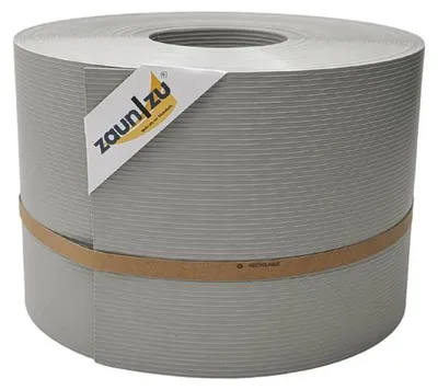 Produktbild von Sichtschutzstreifen zaun|zu RILLE 50m Rolle PP Zaunblende Doppelstabmattenzaun Steingrau 50m