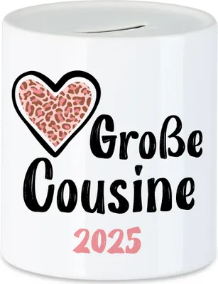 Produktbild von Große Cousine 2025 Spardose Love Beschützerin Liebe Familie Spaß Freude Cousinen Geborgenheit Family