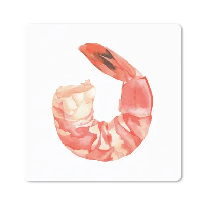 Produktbild von MuchoWow® Mauspad Mousepad Aquarell - Garnele - Rosa 30x30 cm - Mousepads - Maus Mat - Pad - Mausunterlage - Gaming
