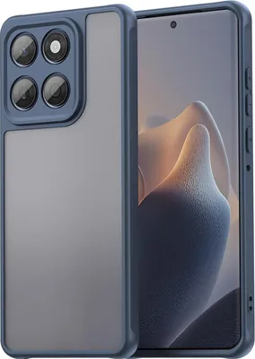Image de Etui pour Motorola Edge 60, dos mat translucide avec protection de l'appareil photo, étui de protection antichoc Bleu