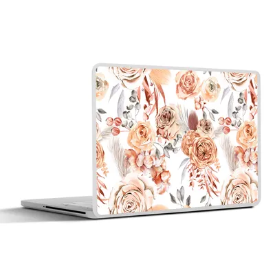 Produktbild von MuchoWow® Laptop Aufkleber Sticker Cover Rosen - Boho - Muster 40x30 cm - Laptop Dekoration - Selbstklebend