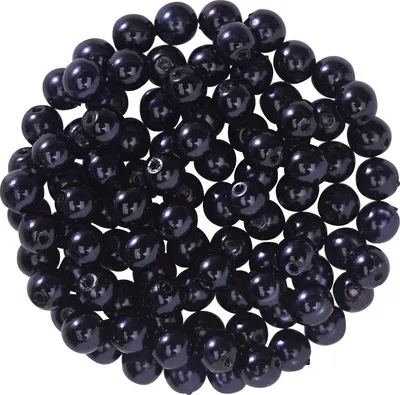 Produktbild von Glaswachsperlen,  Ø 4 mm, 100 Stück Schwarz