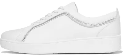 Productafbeelding van FitFlop Rally Crystal-Trim leren sneaker