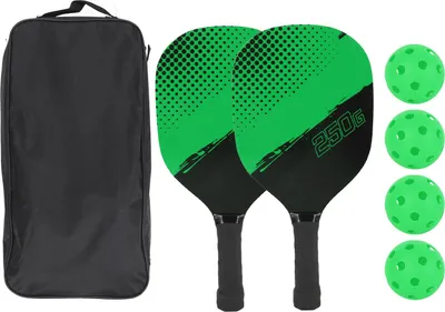 Obrázek produktu pro Sada pádel na pickleball, lehké pádlo odolné proti potu se 4 míčky, taška na přenášení pro venkovní sporty, fitness, zelená barva