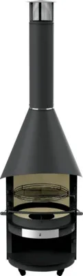 Produktbild von Gartenkamin asado® Fuego 70 cm Stahl anthrazit inkl. Aschekasten, Grillrost, Ablage