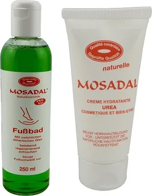 Produktbild von MOSADAL Creme Hydratante Urea 100ml mit Fußbad 250ml - Fußpflege vom feinsten
