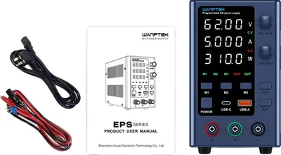 Obrázek produktu pro Laboratorní napájecí zdroj, programovatelný, DC, podpora nabíjení přes USB, EPS6205 62V 5A