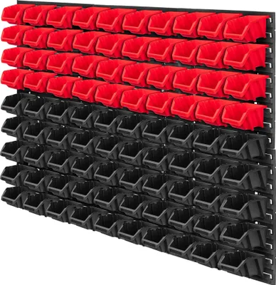 Obrázok produktu pre Súprava nástrojovej steny – dierovaná stena – 117 x 78 cm – 99 dielov – montáž na stenu – pre dielňu a garáž
