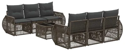 Produktbild von vidaXL Gartensofa-set 7 stk. Grau Poly-Rattan