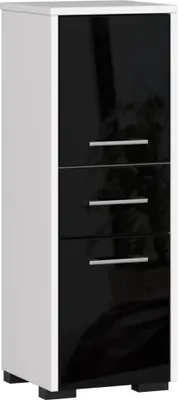 Immagine prodotto di Piccolo mobile da bagno MERALYA - bianco / nero lucido