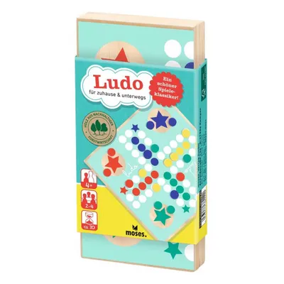 Produktbild von MOSES Ludo aus Holz Gesellschaftsspiel Reisespiel