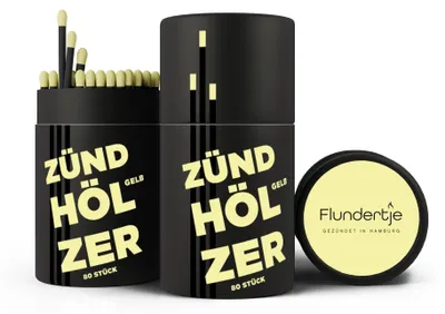 Produktbild von Streichhölzer 10 cm Gelb – Flundertje Zündhölzer für Kerzen & Kamin, Geschenk