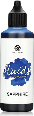 Immagine prodotto di 100 ml Octopus Fluids Alcohol Ink BLUE SAPPHIRE, inchiostro alcolico per Fluid Art e resina, blu